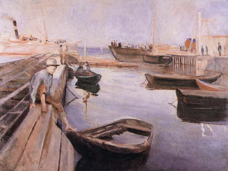 Edvard Munch The Post boat in shore